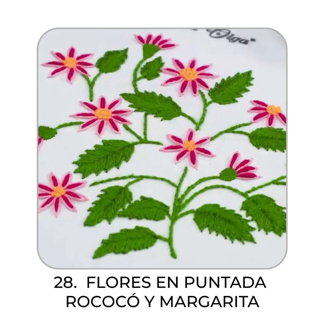28 – Flores en puntada rococó y margarita_6