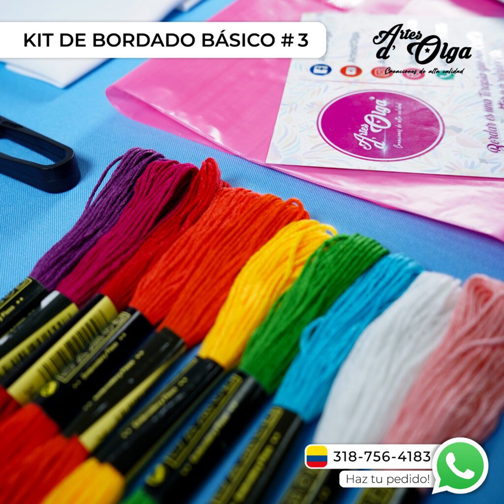 Kit De Bordado Básico #3 – Artesd'Olga - Kits De Bordados