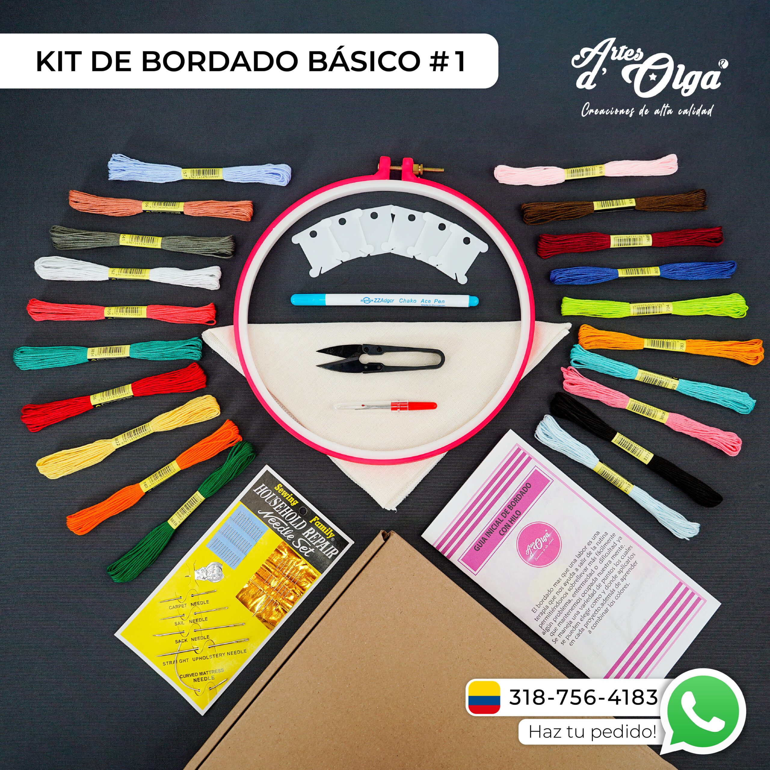 Kit de Bordado Básico #1 – Artesd'Olga - Kits de Bordados
