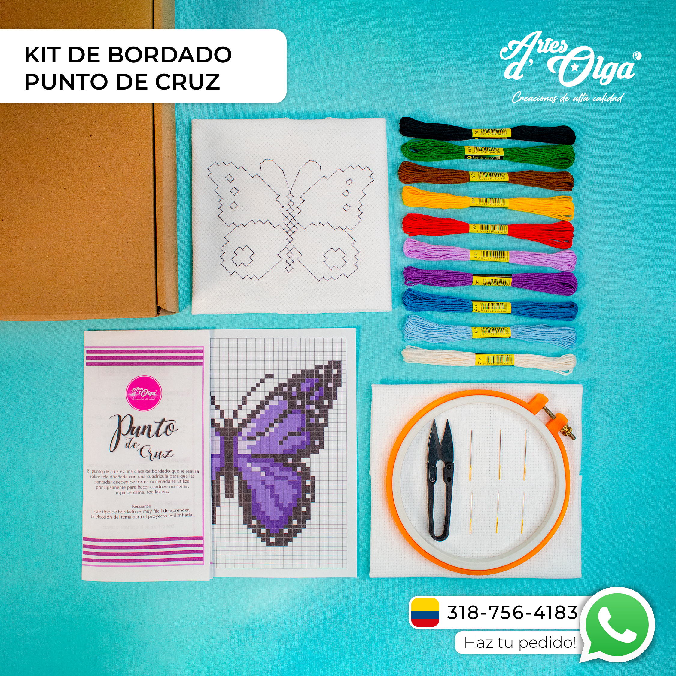 Kit de Punto de Cruz – Artesd'Olga - Kits de Bordados